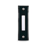 Globe Wired Unlighted Push Doorbell Chime Button, Black Front_Flat