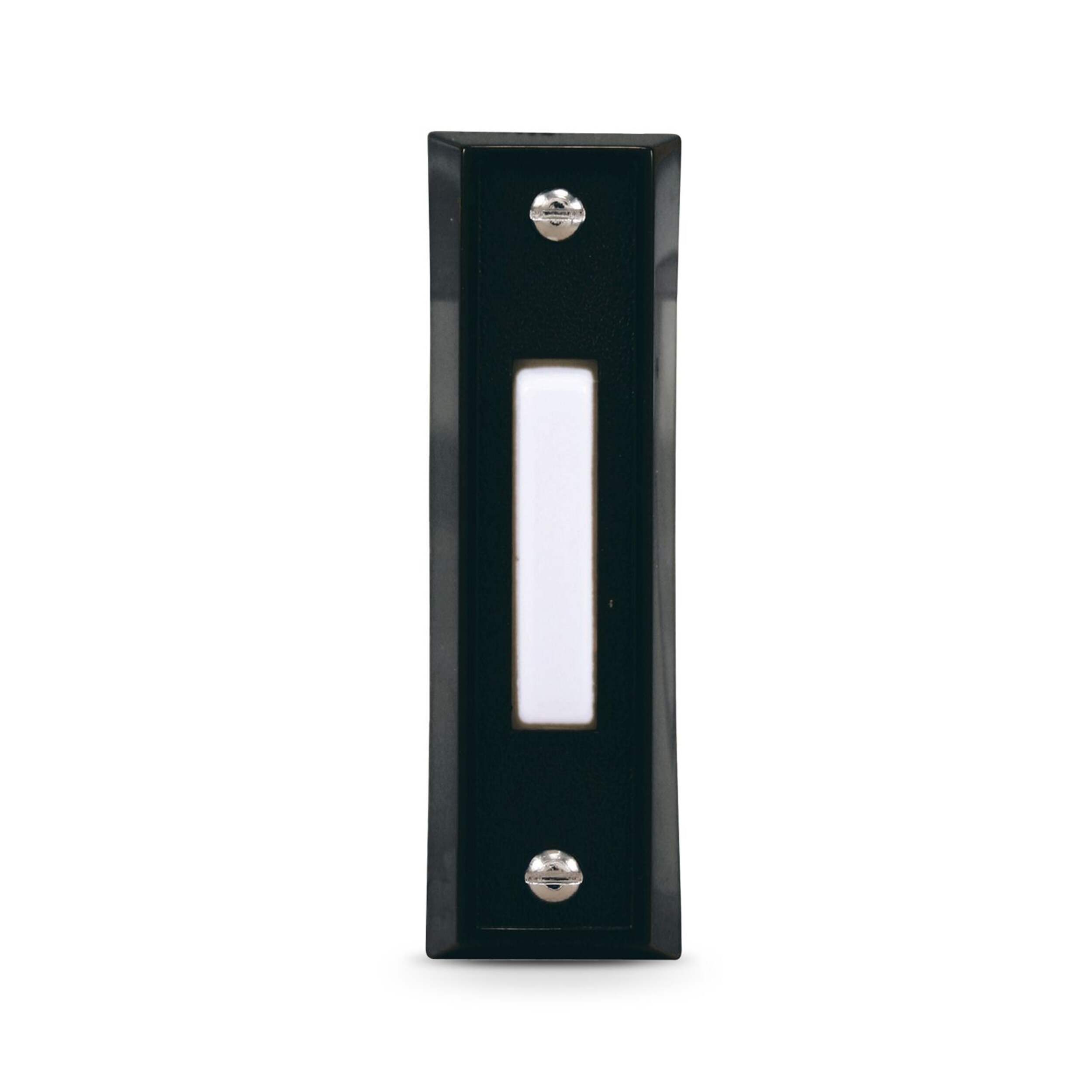 Globe Wired Unlighted Push Doorbell Chime Button, Black Front_Flat