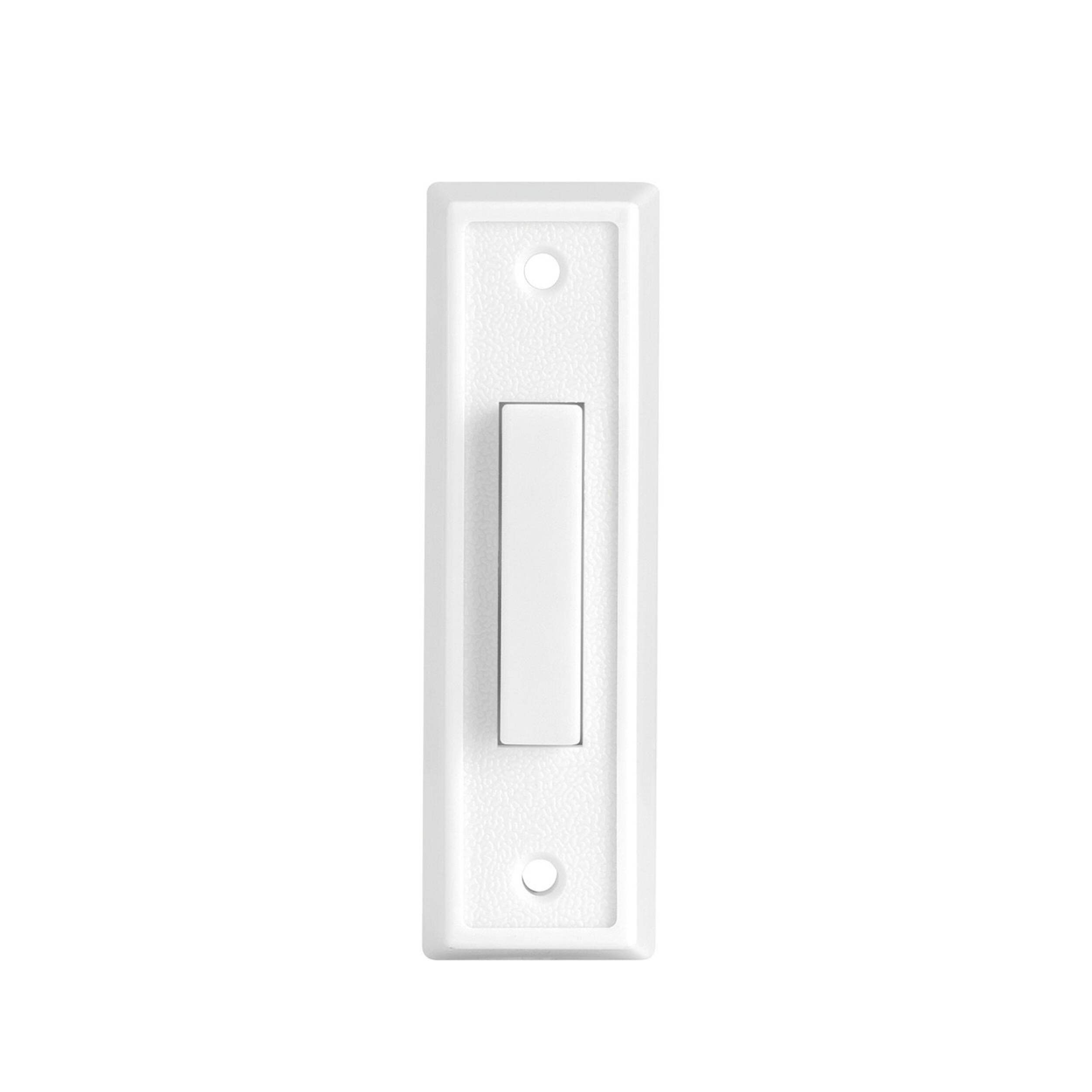 Globe Wired Lighted Push Doorbell Chime Button, White Front_Flat