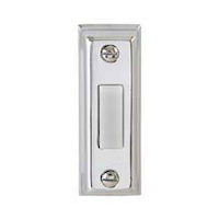 Carlon Wired Rectangular Doorbell Push Button, Silver Metal