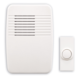 Globe Wireless Plug-In 75-db 3-Tune Doorbell Chime, 1 Push Button, White Front_Flat