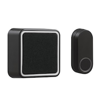 Globe Wireless Battery Doorbell Kit with LED Strobe Light, Black Front_Angled_Right