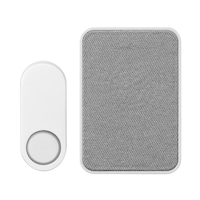 Globe Wireless Plastic Plug-in Doorbell Kit, White/Black Front_Flat
