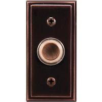 Globe Wired Lighted Push Doorbell Chime Button, Oil Rubbed Bronze Front_Flat