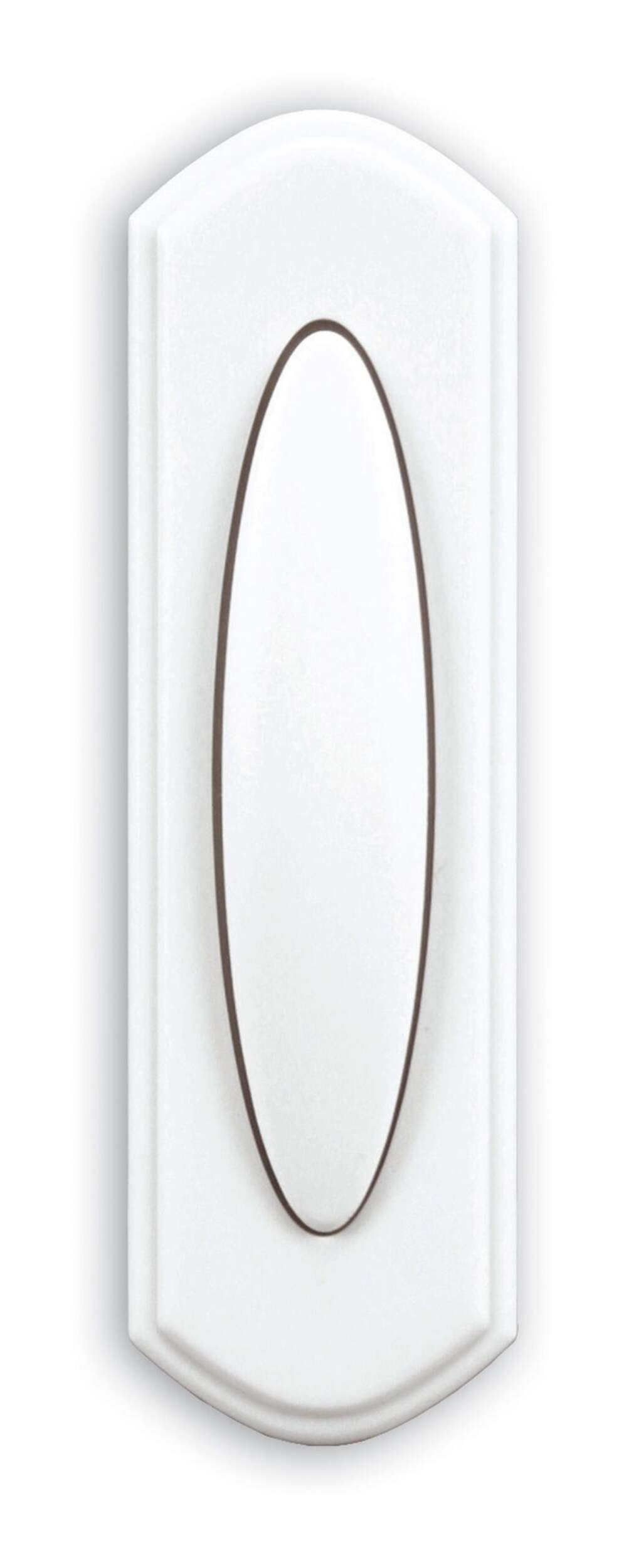 HeathZenith Wireless Battery 100-ft Push Doorbell Chime Button, White Front_Flat