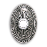 HeathZenith Wired Door Chime Button, Oval, Pewter