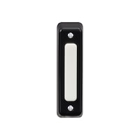 HeathZenith Wired Unlighted Push Doorbell Chime Button, Black Front_Flat