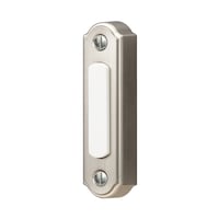 HeathZenith Wired Lighted Push Doorbell Chime Button, Satin Nickel Front_Three_Fourths_Angled_Left