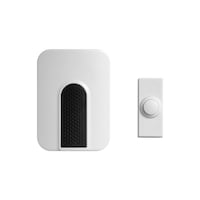 Heath Zenith Wireless Doorbell Kit, with Battery Operated Push Button, Black/White Front_Flat