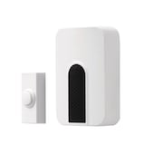 HeathZenith Wireless Plug-In 85-db 150-ft 3-Tune Doorbell Chime Kit, 1 Push Button, Black/White Front_Three_Fourths_Angled_Left