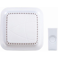 HeathZenith Wireless Battery 85-db 150-ft 3-Tune Doorbell Chime Kit, 1 Push Button, White Front_Flat