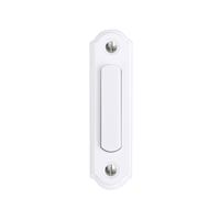 HeathZenith Wired Lighted Metal Push Doorbell Chime Button, White Front_Flat