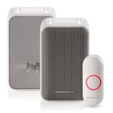 Honeywell Doorbell 3-Series Wireless Plug-In, 84-dB LED 6-Tune Chime, 1 Push Button, Grey Composite_or_Mixed