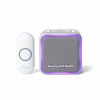 Honeywell 5-Series Wireless Battery 84-db LED 6-Tune Doorbell Chime, 1 Push Button, Grey