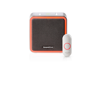 Honeywell 9-Series Wireless Battery 90-db LED Portable 8-Tune MP3 Doorbell Chime, 1 Push Button, Grey