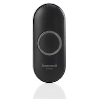 Honeywell Wireless Battery LED Push Doorbell Chime Button, Black Front_Flat