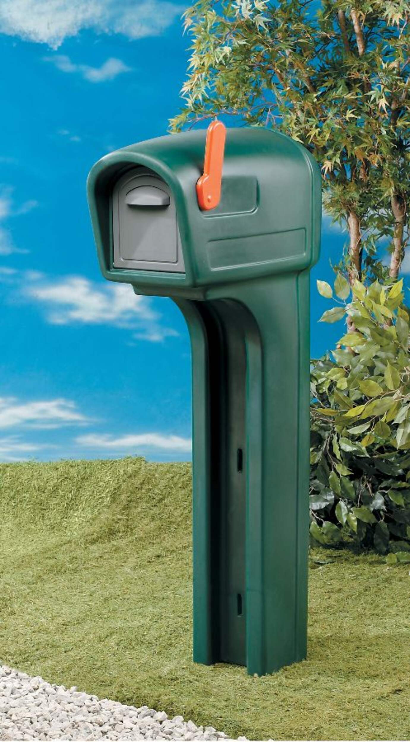 MailMaster Standard Weatherproof PostMount Rural Mailbox, Spruce Green