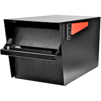 Mail Boss Mail Manager Locking Mailbox, Wall-Mountable, Black Front_Angled_Left