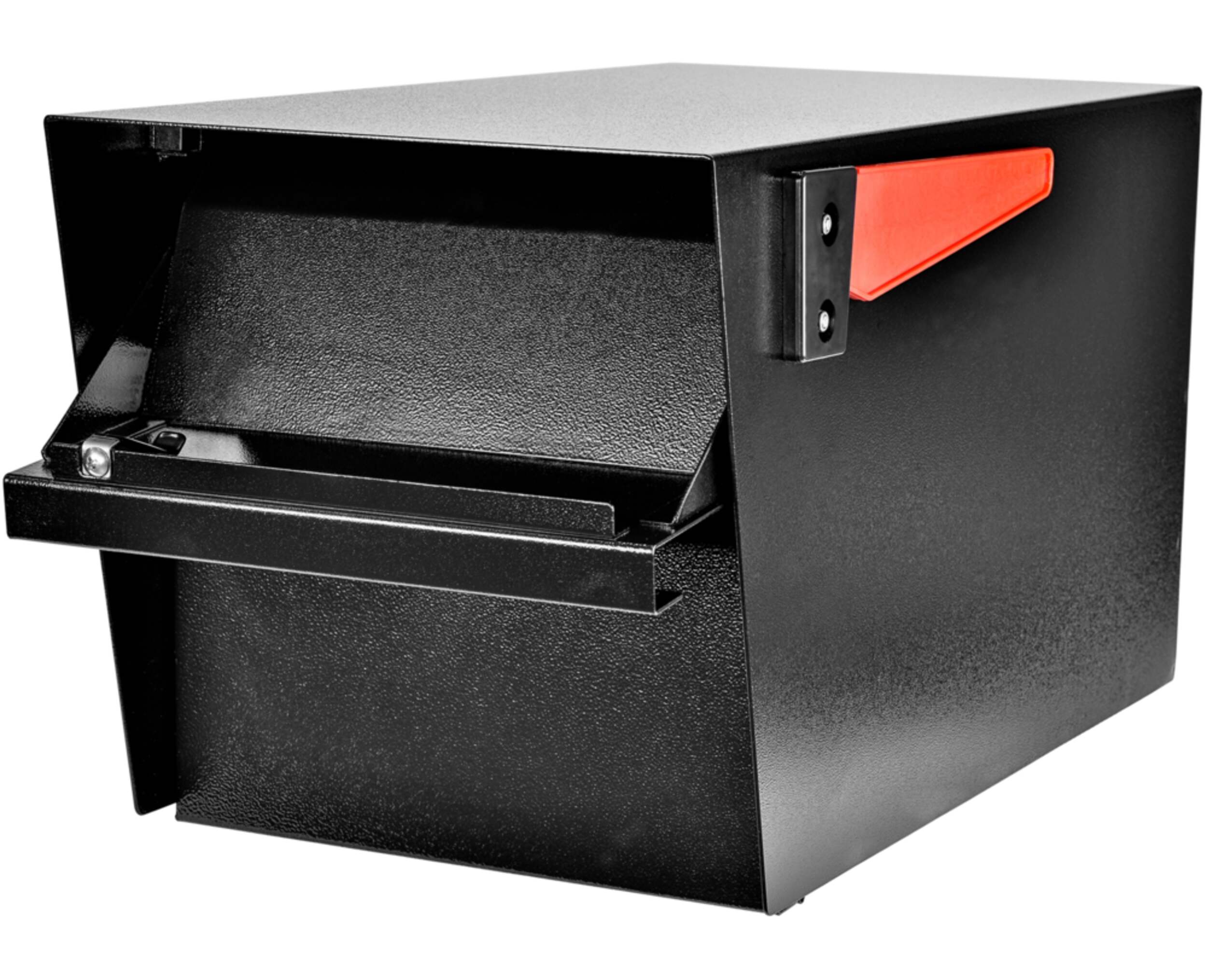 Mail Boss Mail Manager Locking Mailbox, Wall-Mountable, Black Front_Angled_Left