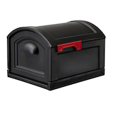 Step2 Town-to-Town XL Post-Mount Classic Mailbox, Black Front_Three_Fourths_Angled_Left