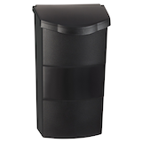 Pro-DF Vertical Wall Mount Weatherproof Plastic Mailbox, Black Front_Three_Fourths_Angled_Right
