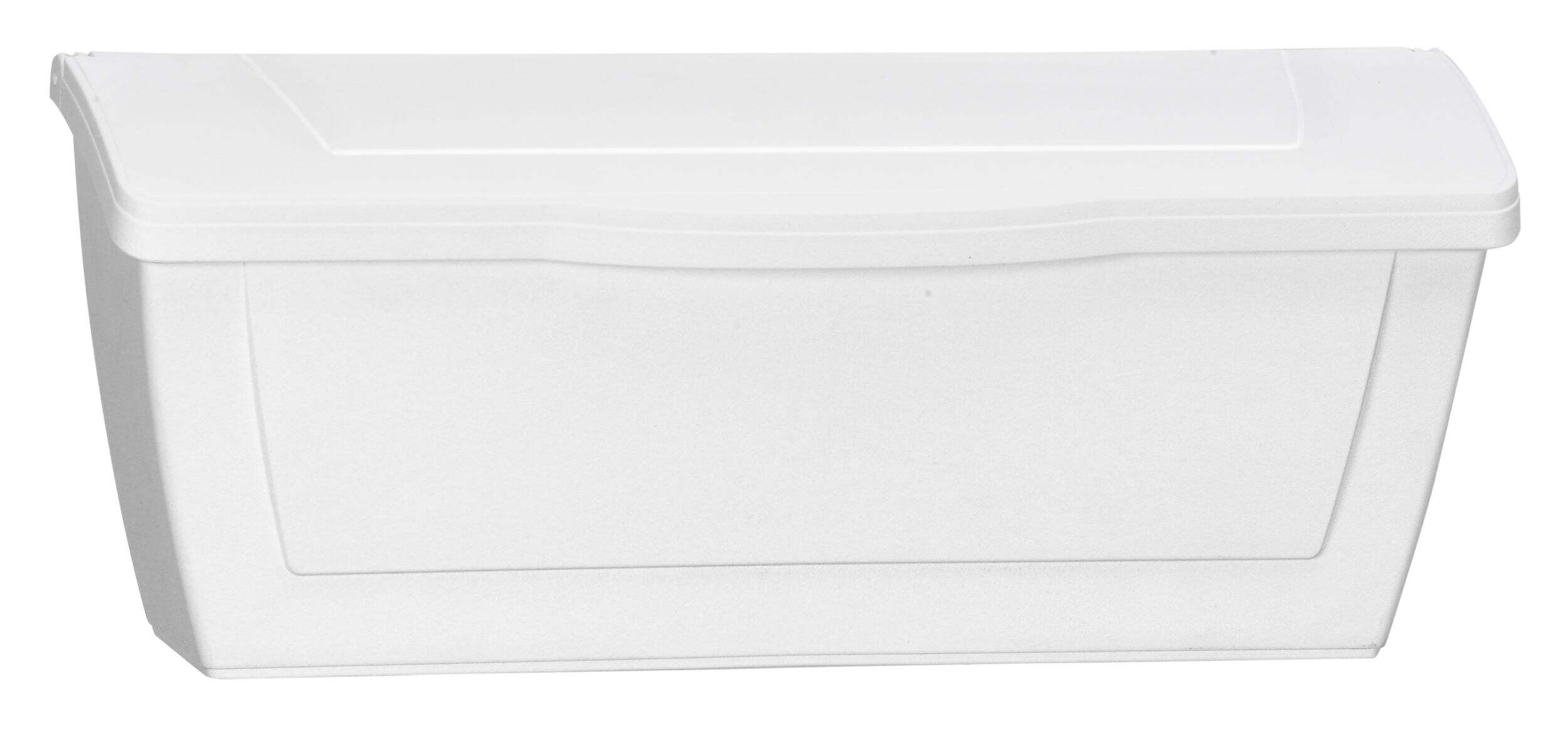 Pro-DF Wall Mount Weatherproof Plastic Mailbox, White, 16-cm Front_Angled_Right
