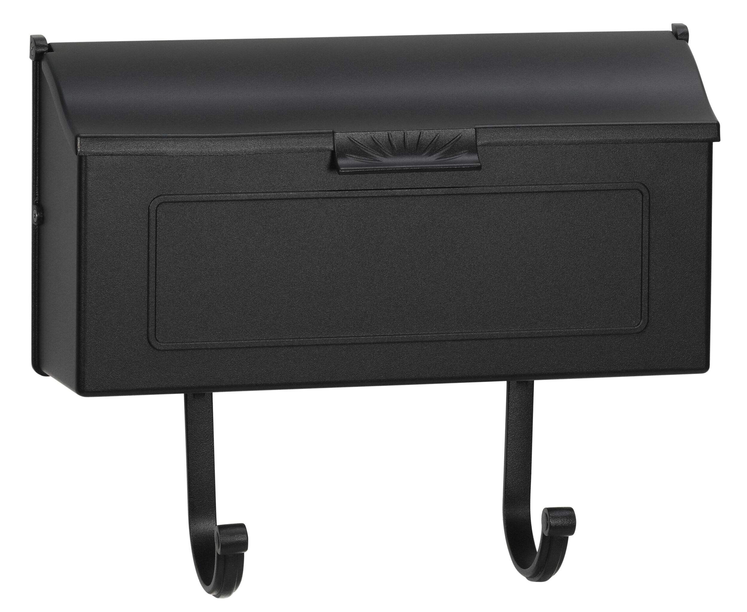 Pro-DF Rust-Proof Wall Mount Mailbox, Cast Aluminum, Black, 21-cm Front_Three_Fourths_Angled_Right