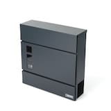 Canvas Galvanized Steel Panel Window Mailbox, Black Front_Angled_Left