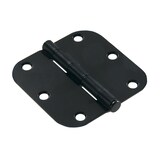 Charnière à mortaise complète ronde Hillman, résidentiel, rayon de 5/8 po, noir, 3-5/8 po Front_Three_Fourths_Angled_Right