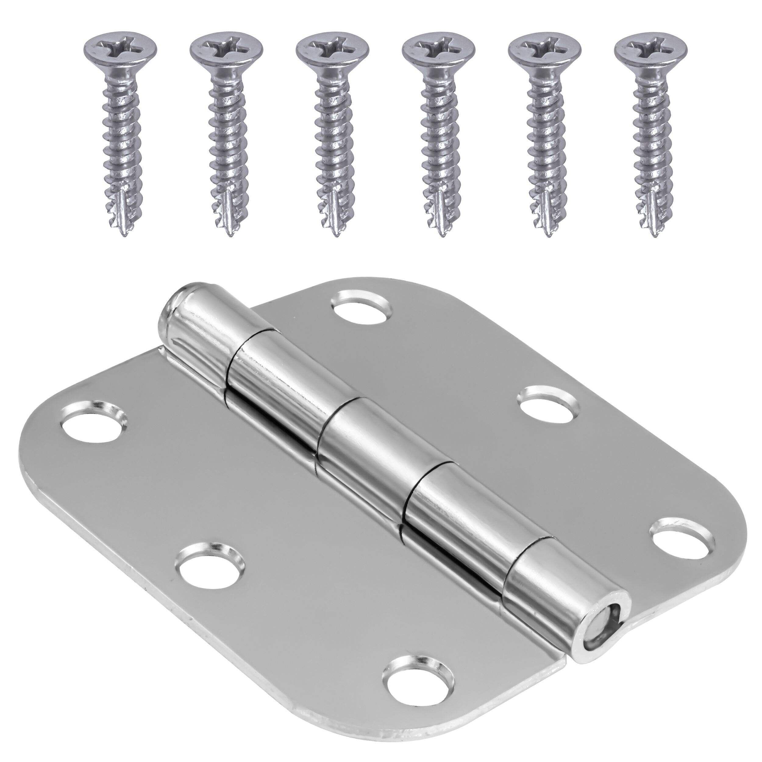 Charnière à mortaise complète ronde Hillman, résidentiel, rayon de 5/8 po, chrome poli, 3 po Composite_or_Mixed