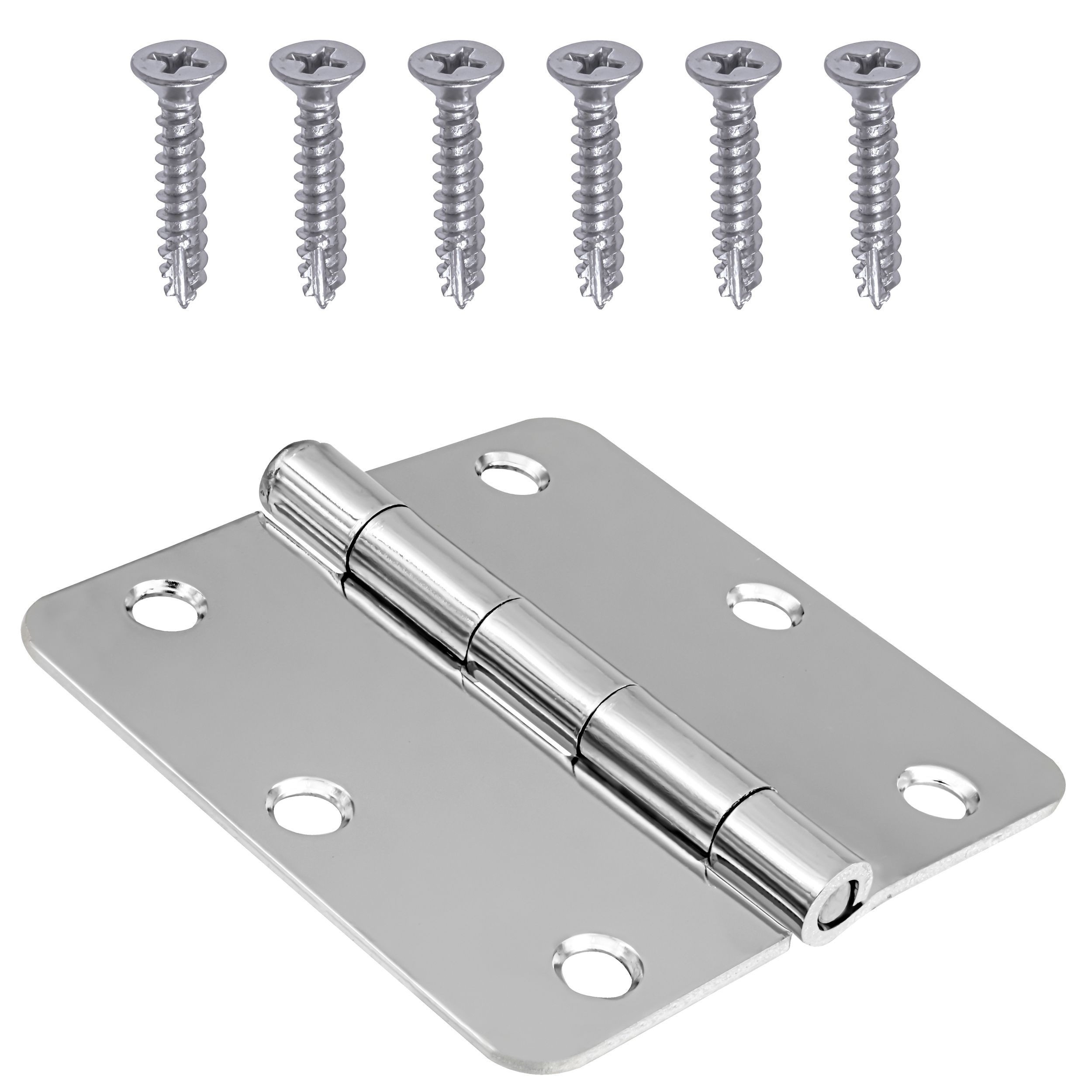 Hillman Round Residential Door Hinge with 1/4in Radius, Removable Pin