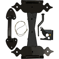 Hillman Deluxe Gate Kit, All Hardware for Gate Doors, Black, 5-pc