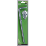Hillman Non-Adjustable Throw Cane Bolt, For Single/Double Heavy Doors, Zinc-Plated, 12-in Front_Flat