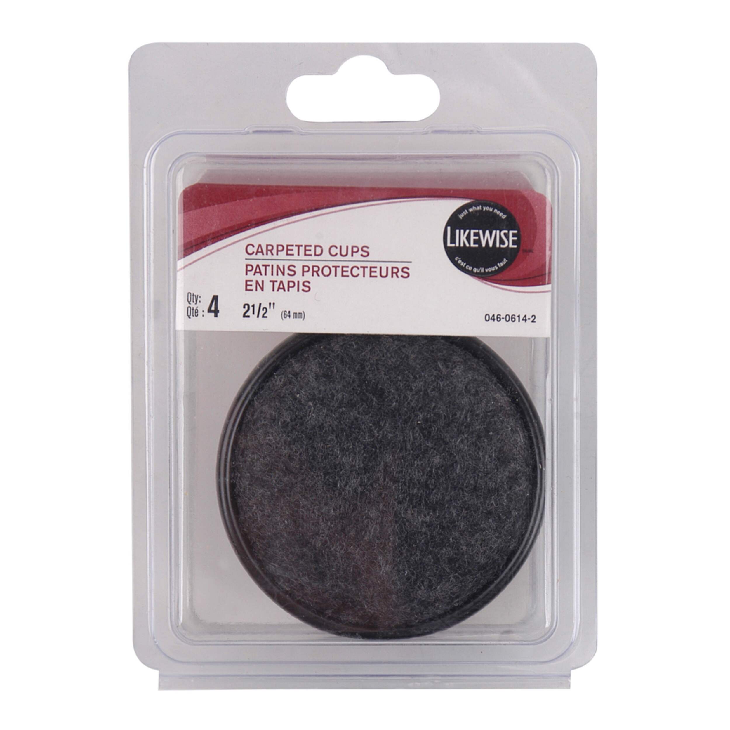 Likewise Round Carpeted Bottom Cups, Hard Floor Surface Protection