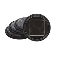 Likewise Round Carpeted Bottom Cups, Hard Floor Surface Protection, Brown, 2-1/2-in, 4-pk