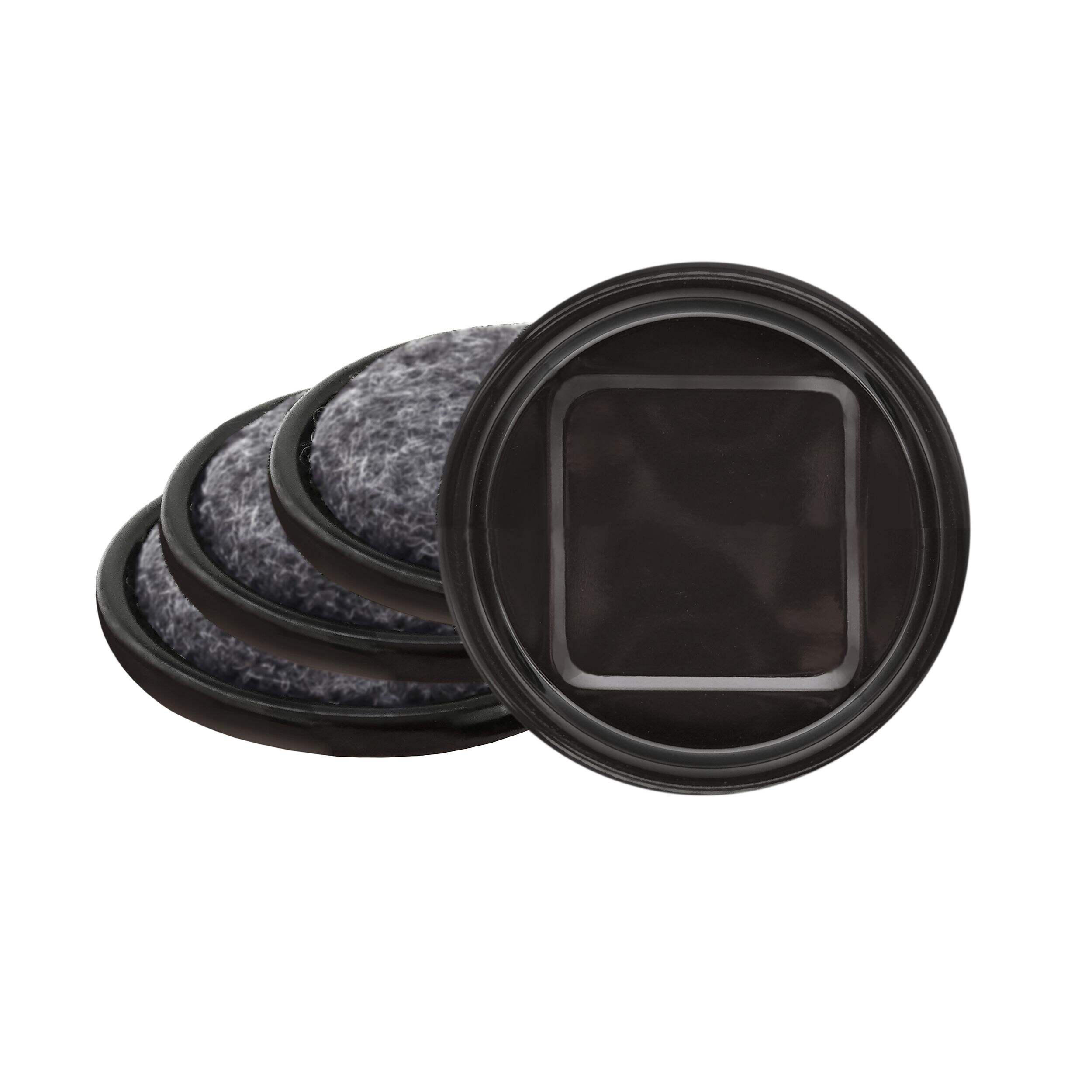 Likewise Round Carpeted Bottom Cups, Hard Floor Surface Protection, Brown, 2-1/2-in, 4-pk Composite_or_Mixed