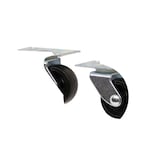 Likewise Light Duty Plate Swivelling Casters, 40-lb Capacity, Black, 1-1/4in, 2-pk Front_Three_Fourths_Angled_Right
