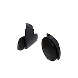 Roulettes pivotantes jumelées Likewise en plastique, service léger, capacité de 75 lb, noir, 2 po, paq. 2 Front_Three_Fourths_Angled_Left