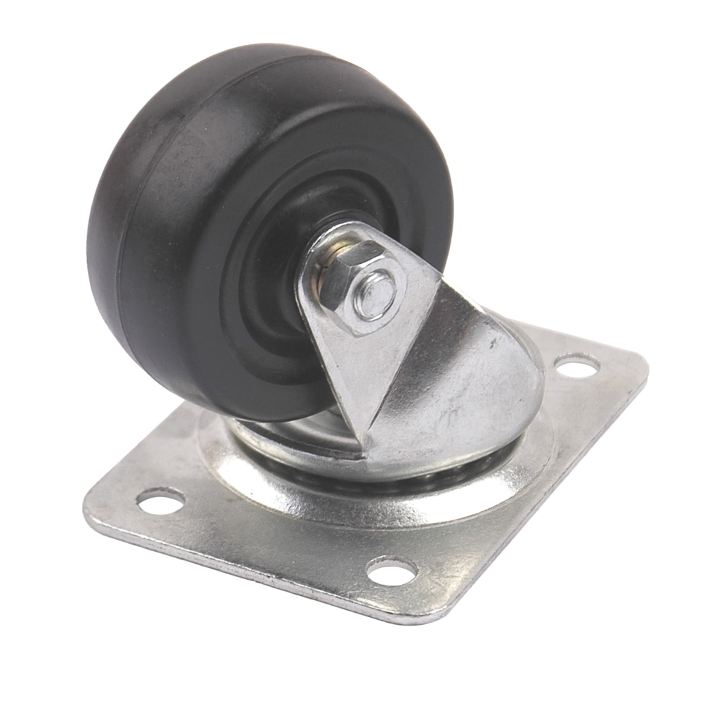 HeavyDuty Soft Rubber Swivel Plate Caster, Black, 21/2in Canadian Tire
