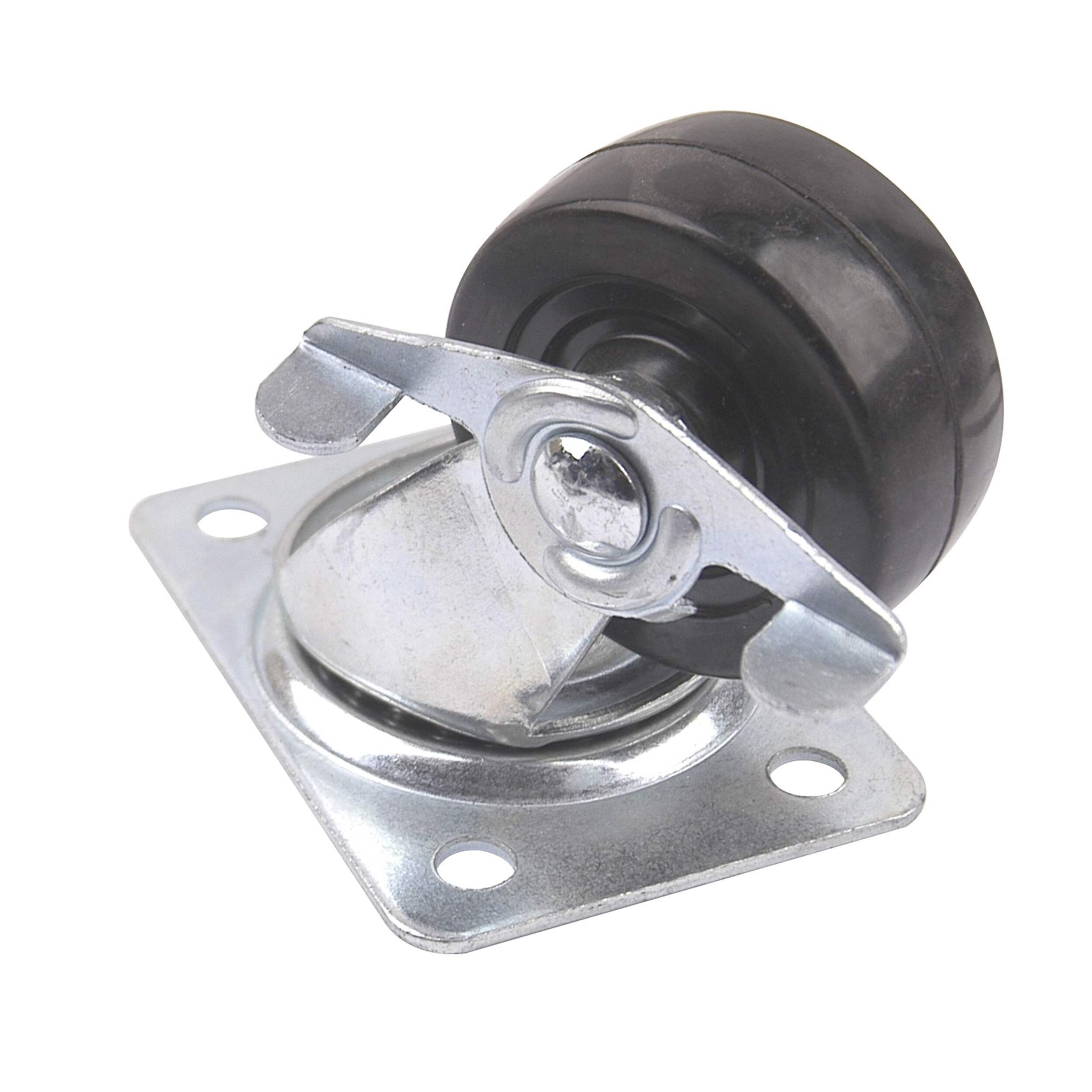 Roulette pivotante et robuste avec freins, caoutchouc, 2,5 po Bottom_Plunge