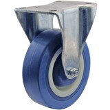 Shepherd Hardware Industrial Rigid Silent Rubber Swivel Caster, Non-Marking, 450-lb Capacity, Blue, 5-in Back_Angled_Right