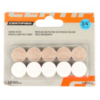 Likewise Self-Adhesive Round Felt Pads with Hook-and-Loop Fastening Pads, 3/4-in, 20-pc Front_Flat