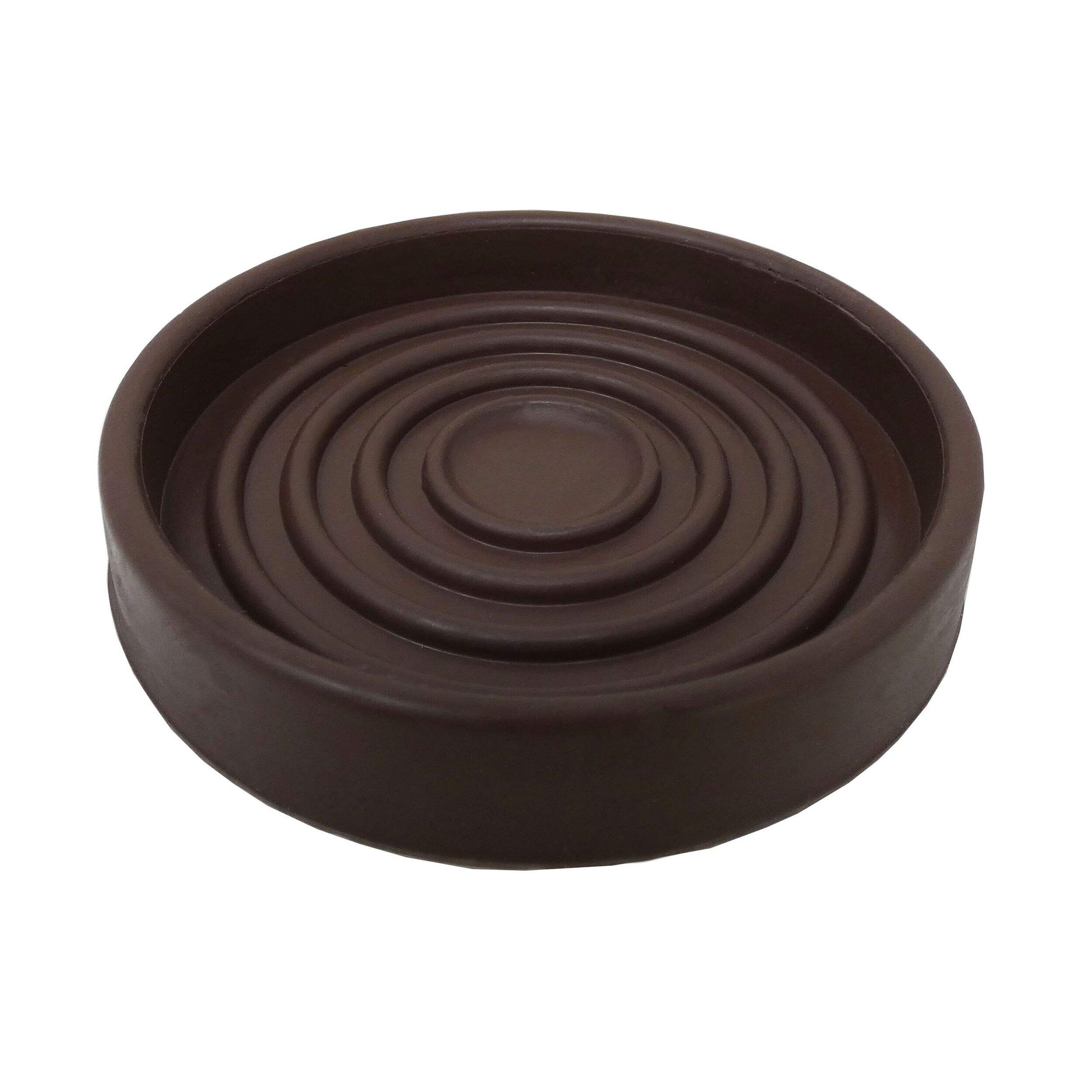 Certified Round Rubber Cups For All Furniture, Brown, 1-3/4-in, 4-pk Front_Elevated