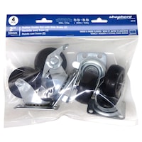 Light Duty Casters 2-Swivel & 2-Break, 2-in, 4-pk Front_Flat