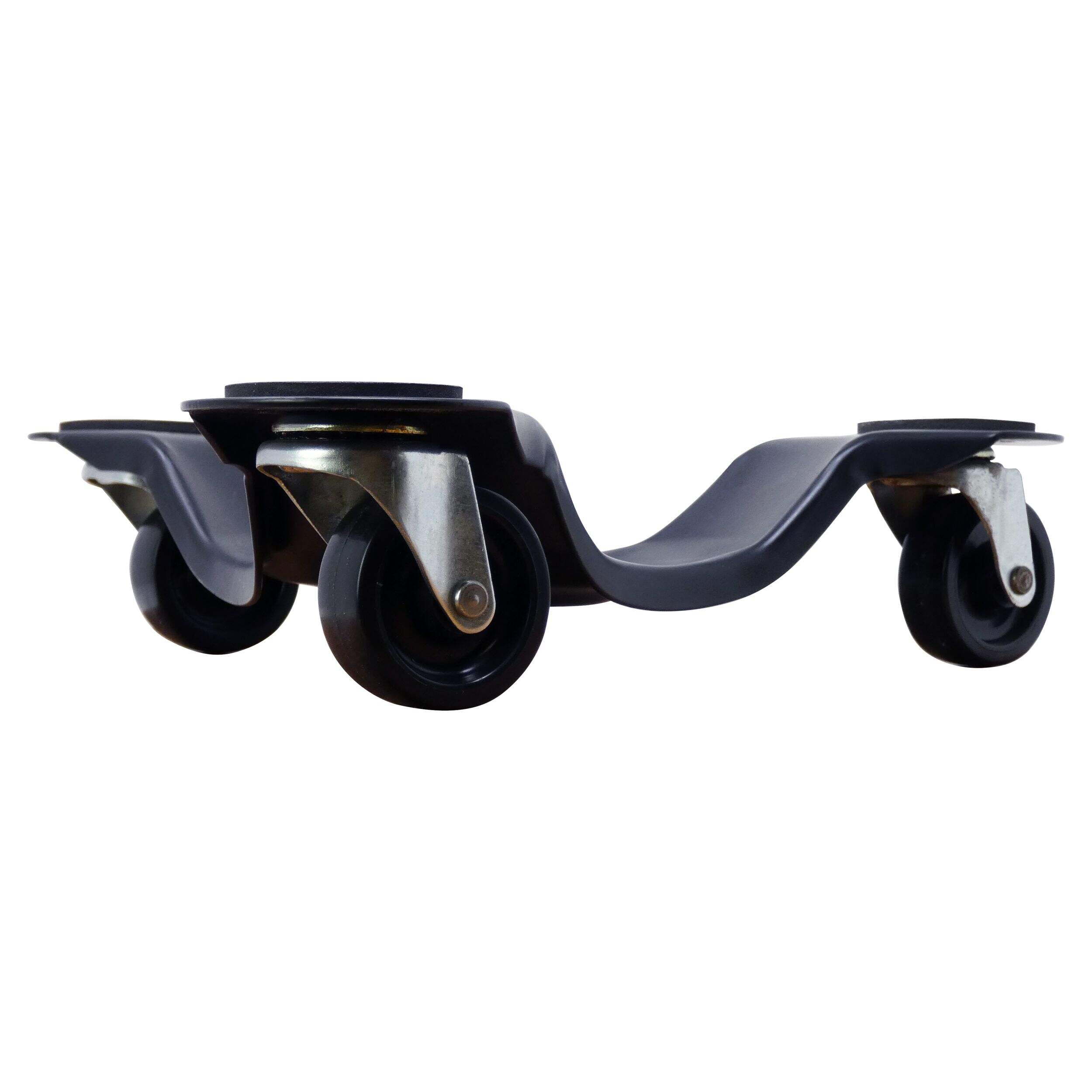 Chariot pivotant à trois roues Shepherd Hardware en polyoléfine pour objets lourds, capacité de 300 lb, noir, 12 po Front_Elevated