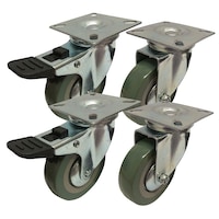 Large Light Duty Casters 2-Swivel & 2-Break, 3-in, 4-pk Front_Three_Fourths_Angled_Left
