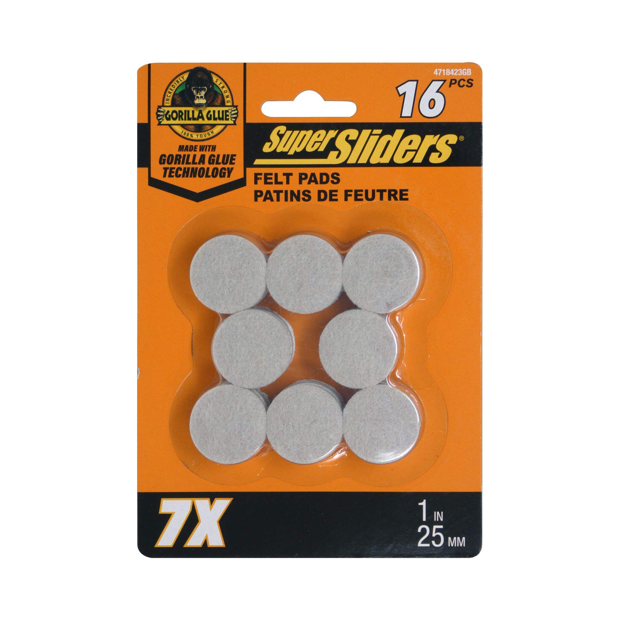 Super Sliders Felt Pads, Beige, 1-in, 16-pc Front_Flat