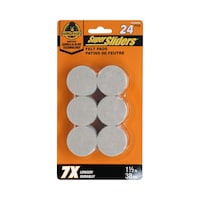 Super Sliders Felt Pads with Gorilla Glue, Beige, 1.5-in, 24-pk Front_Flat