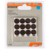 Certified Self-Adhesive Medium Duty Felt Pads, WAll and Surface Protection, 1/2-in, Brown, 24-pc Front_Flat