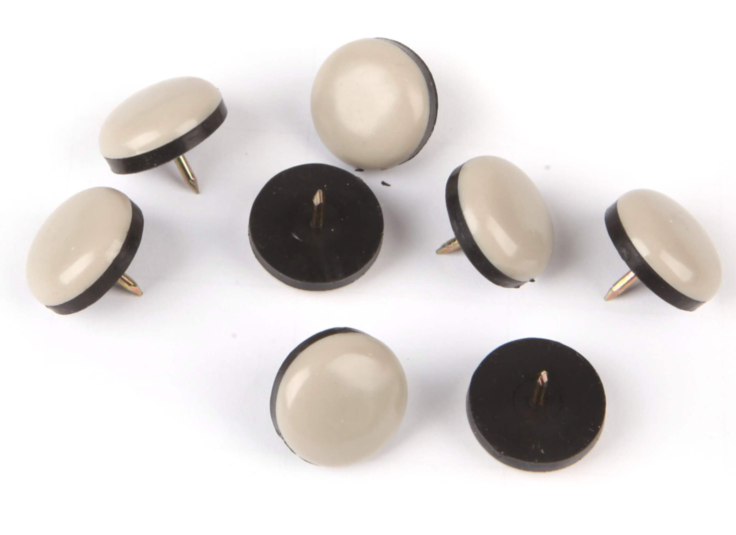 Certified Round Taupe Nail-On Furniture Gliders, 8-pc Composite_or_Mixed